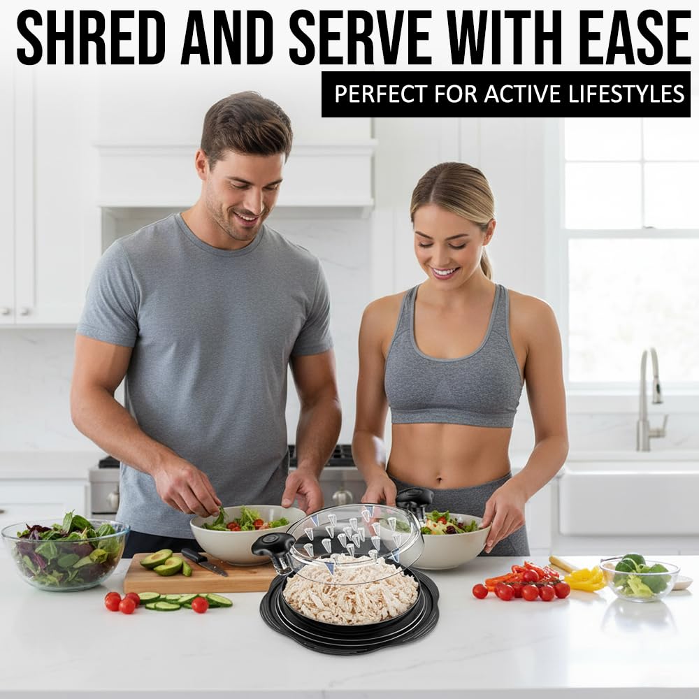 UPGRADED Chicken Shredder Pro 11” – for Meal Prep, Time Saving Chicken Breast Shredder Tool Twist, Meat Shredder, Strong Anti-Slip Strip, Ergonomic Handle, BPA Free, Suitable for Pork Beef Chicken