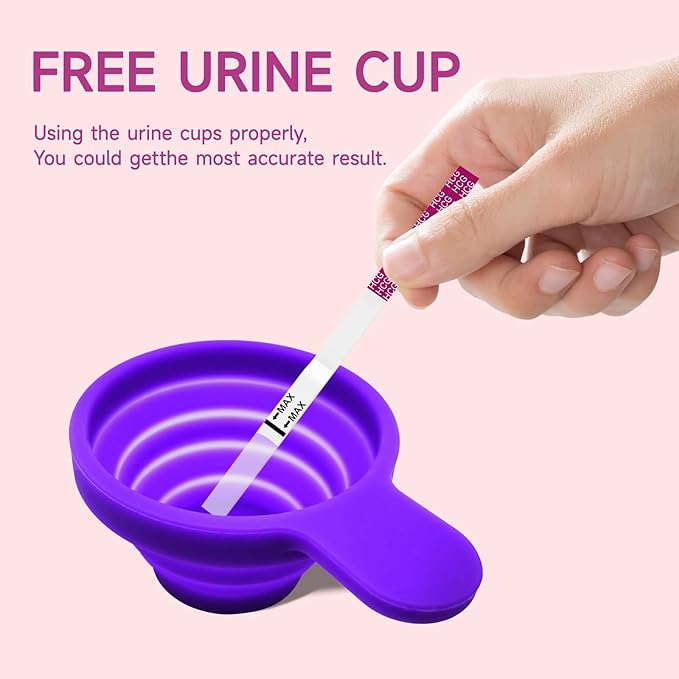 Urine Cups for Ovulation and Pregnancy Test, Reusable & Collapsible Pee Cups for Women Home Fertility Testing, Pregnancy Strips, Over 99% Accuracy (2 Early+5HCG+1 Urine Cup)