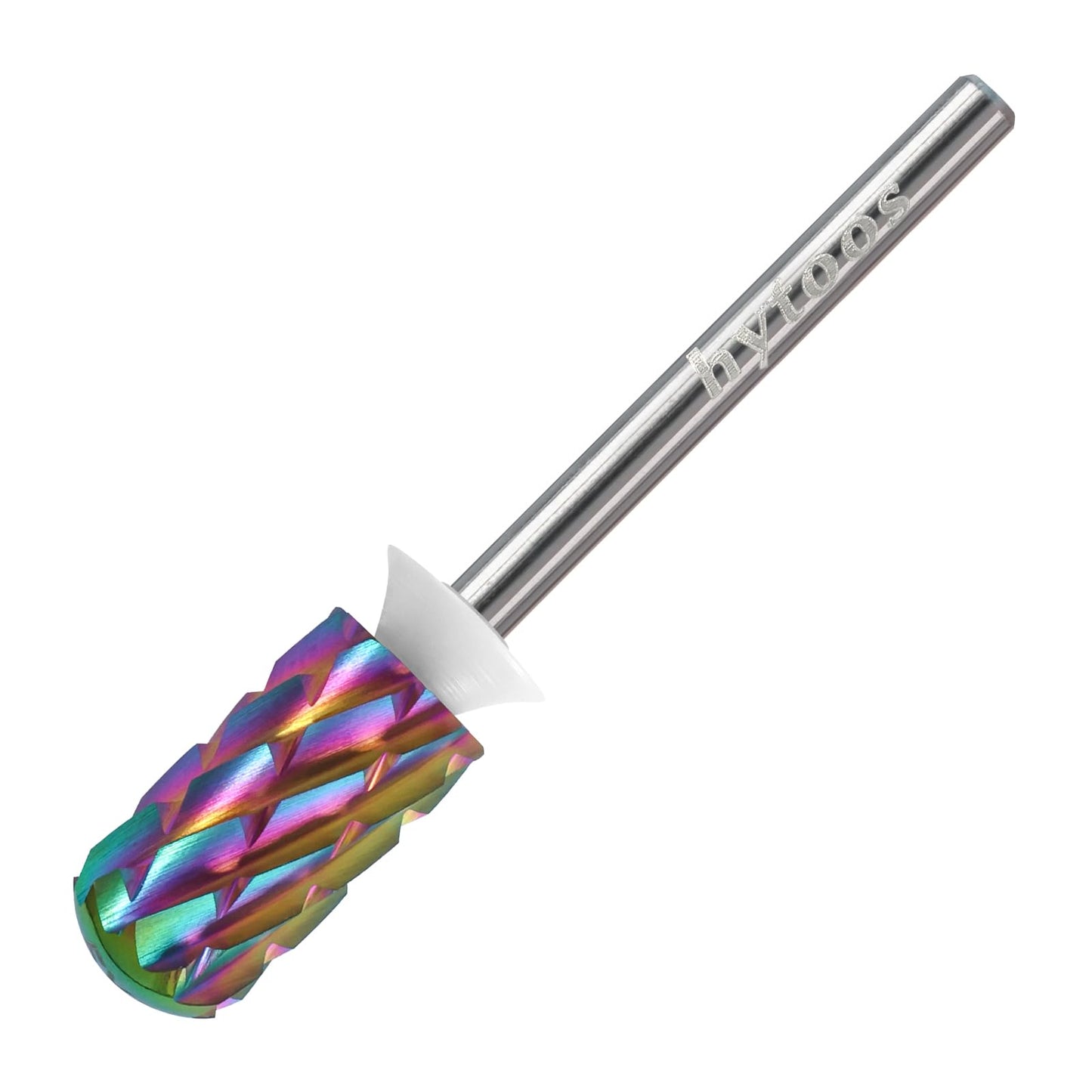 HYTOOS 5XC Nail Drill Bits, TaC Coating 6.6mm Large Tungsten Carbide Safety Barrel Bits for Thick Gel & Acrylic Removal, Pro Manicure Tools Electric File Drill Accessories