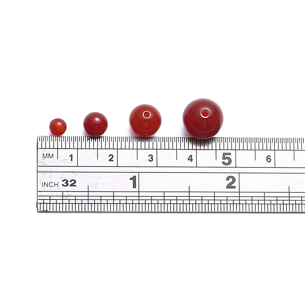 BEADIA Natural Red Agate Stone Round Loose Semi Gemstone Beads for Jewelry Making 10MM 38PCS