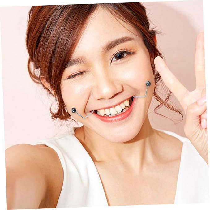 MERRYHAPY 2pairs Facial Maker Portable Face Exerciser for Natural Cheek Comfortable Design for Beautiful Smile Training Easy Manual Use