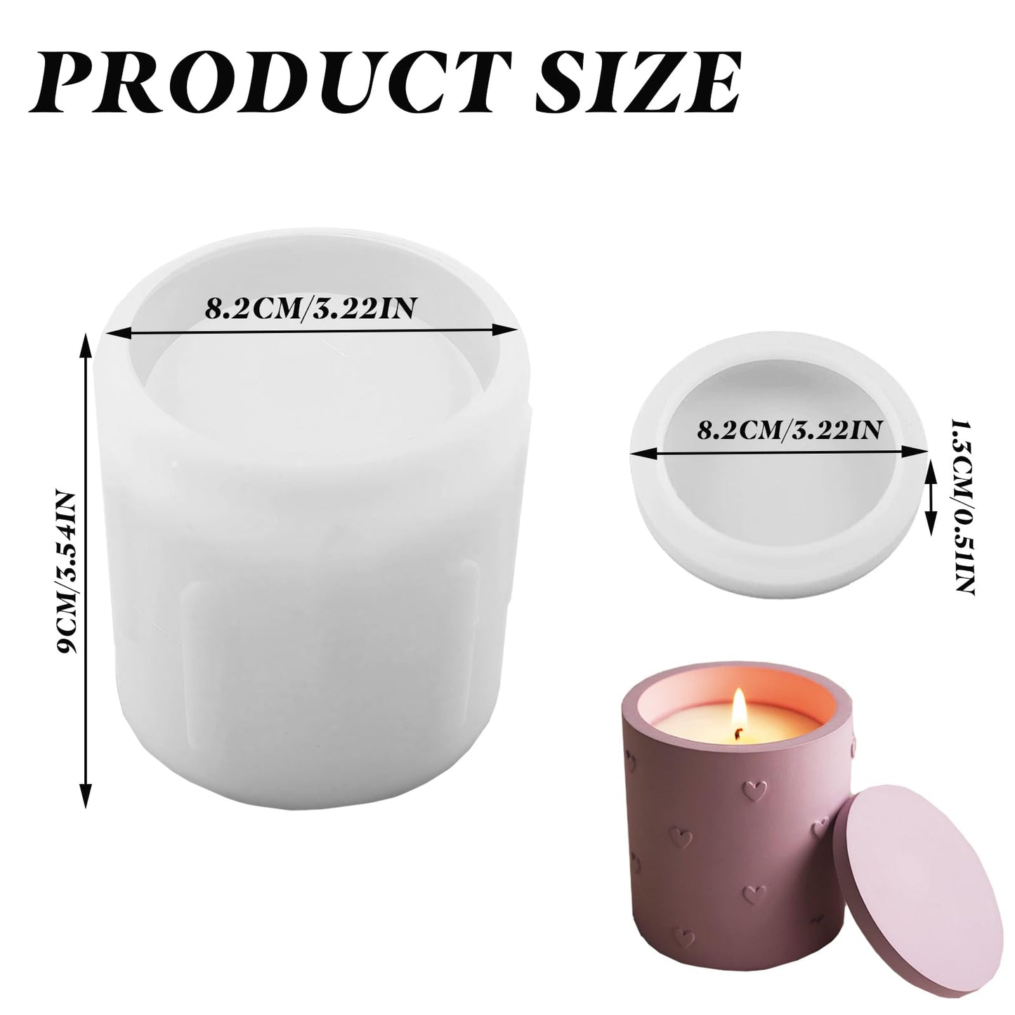Heart Jar Resin Molds with Lid,Heart Shaped Cylindrical Mold Storage Box Silicone Molds for Epoxy Resin Casting DIY Valentine's Day Crafts