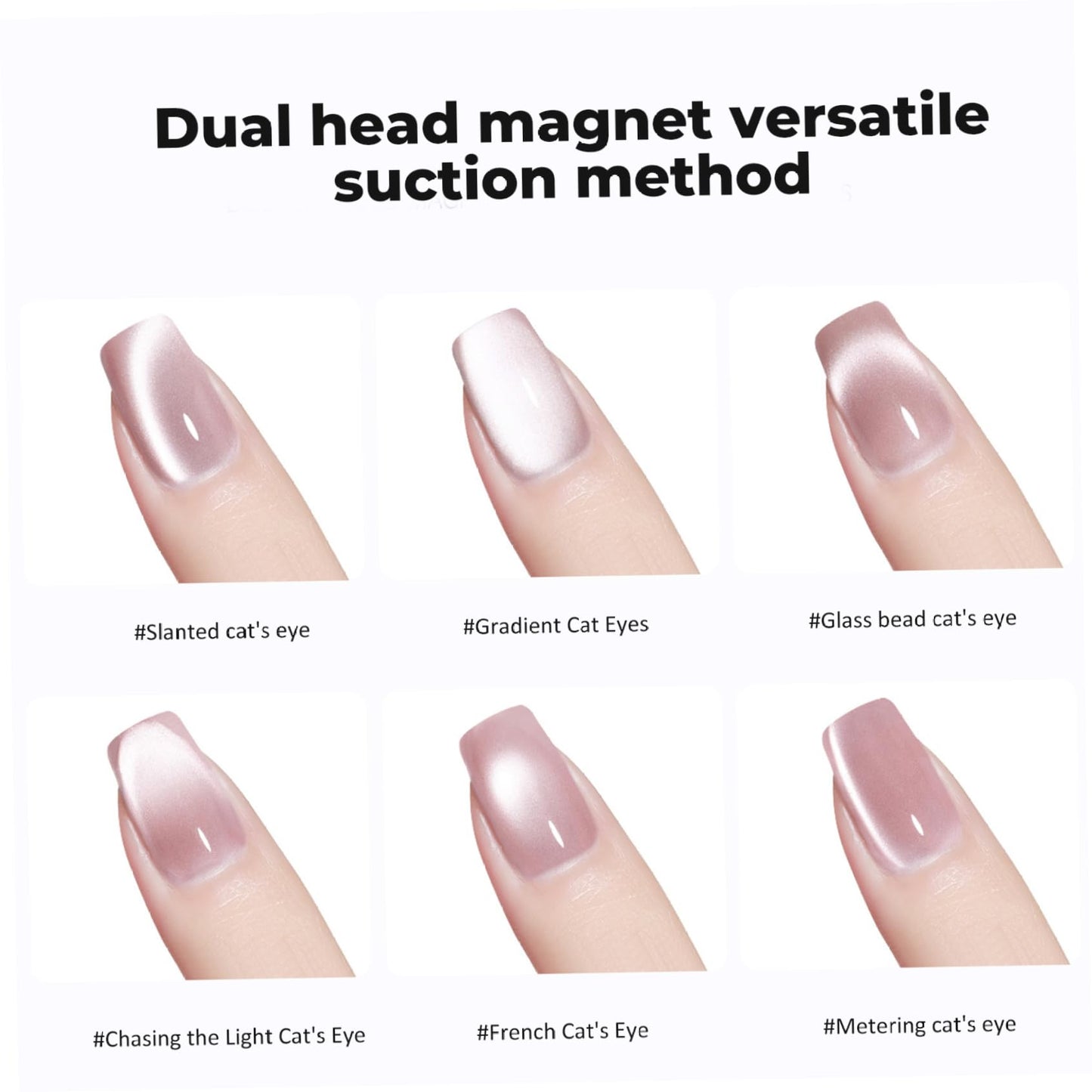 Nail Magnets for Nail Art, 3PCS Cat Eye Magnet for Nails 4 Inch Double-Head Cat Eye Gel Polish Magnet for Home DIY, Salon