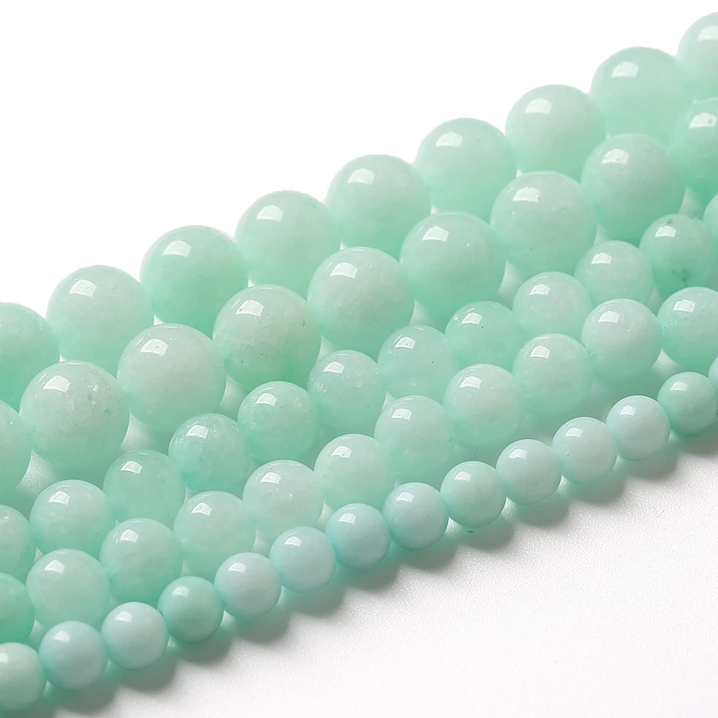 60pcs 6mm Natural Blue Amazonite Stone Beads Round Loose Energy Healing Stone Beads for Jewelry Making DIY Bracelet 15 Inch (6mm, Blue Amazonite Stone)