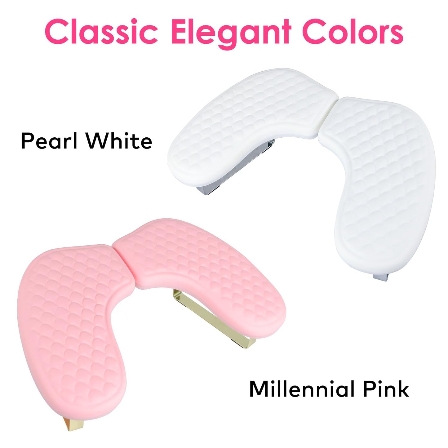 Arm Rest for Nails Tech, BORNBYME Update PU Leather Fish Pattern U-shaped Hand Nail Stand Rest for Manicure, Pink