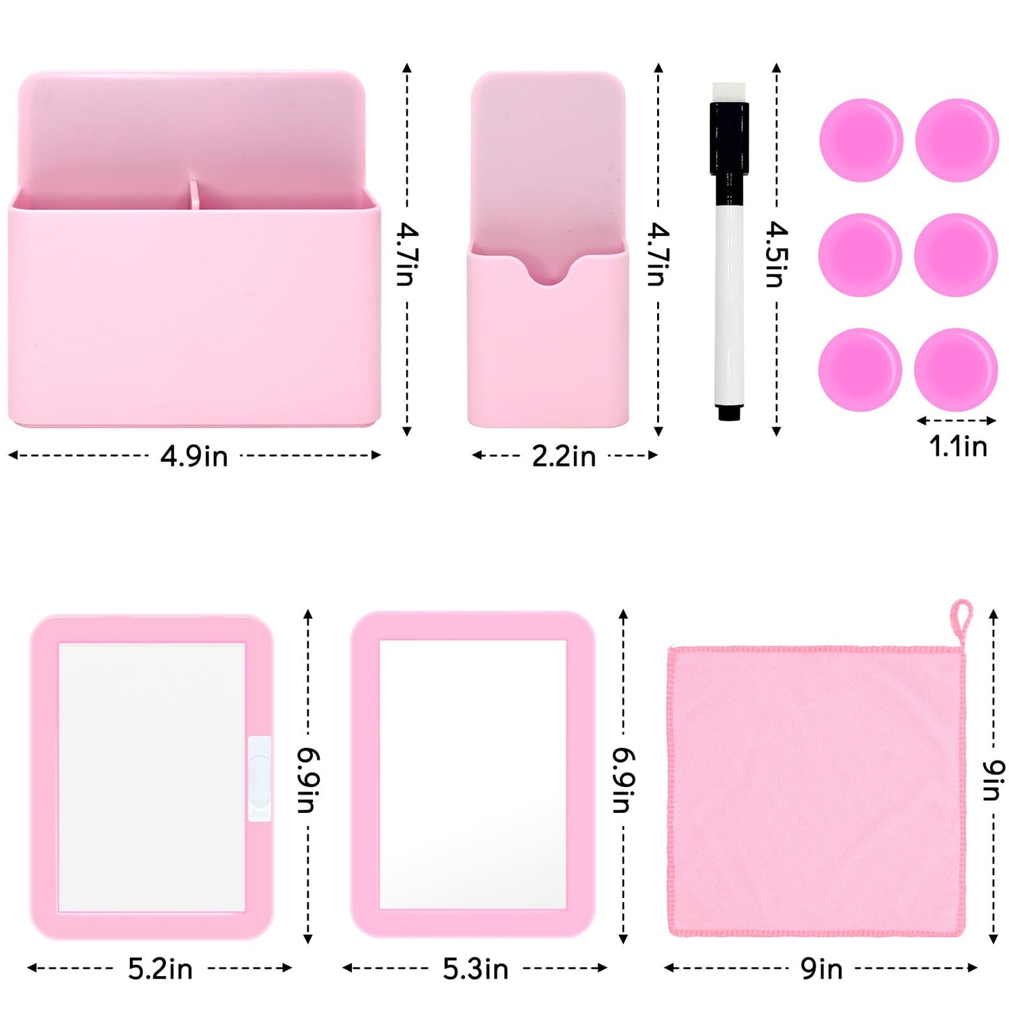 School Locker Organizer, Pink to School Essentials Locker Accessories for Girls, Locker Set Includes Locker Shelf, Locker Mirror, Whiteboard (Pink)