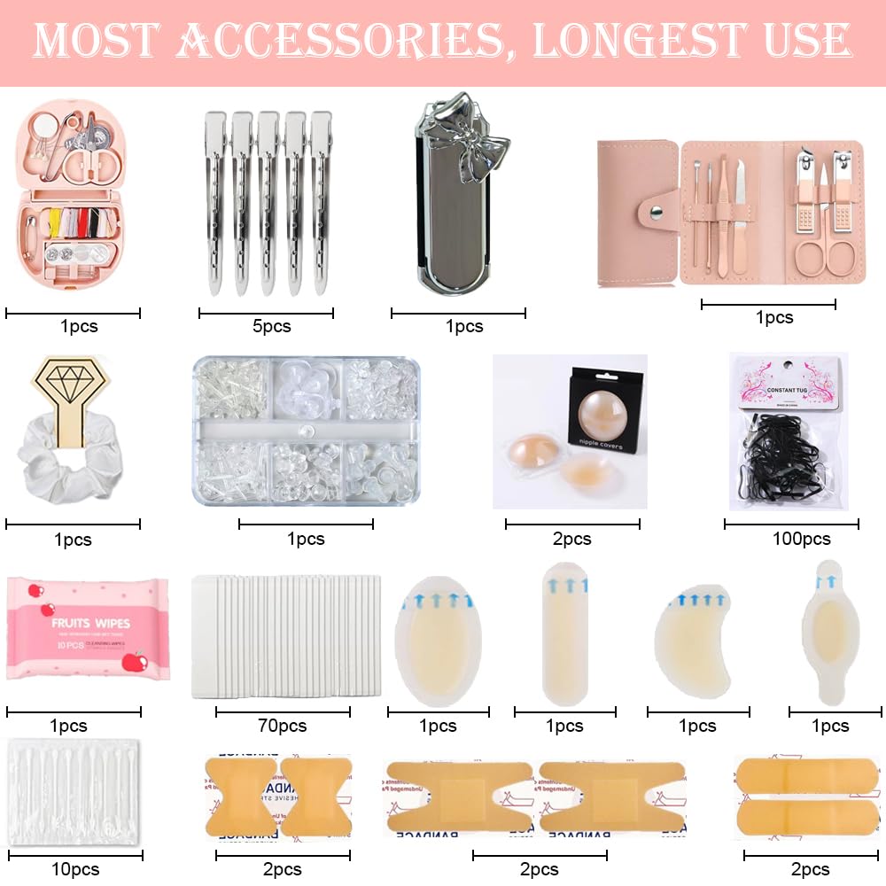 Emergency Kit for Women – Mini Emergency Kit with 50+ Bridal Suit Essentials, Purse Essentials Kit, Wedding Day Survival Kit, Emergency Bride Kit, Women’s Emergency Kit, Wedding Survival Kit