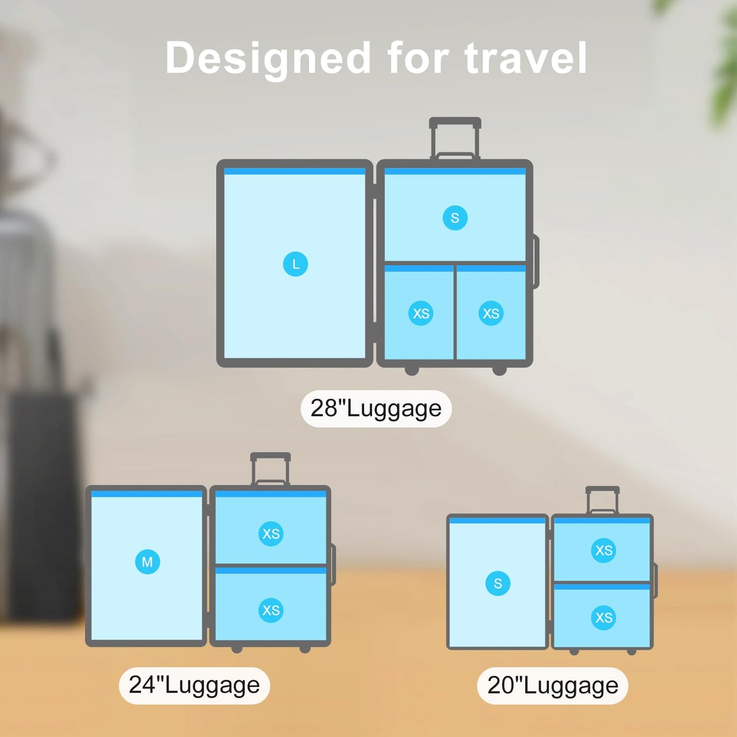 UPGOGO Travel Vacuum Bags Combo 6 Pack - Space Saver Vacuum Storage Bags for Clothing and Luggage