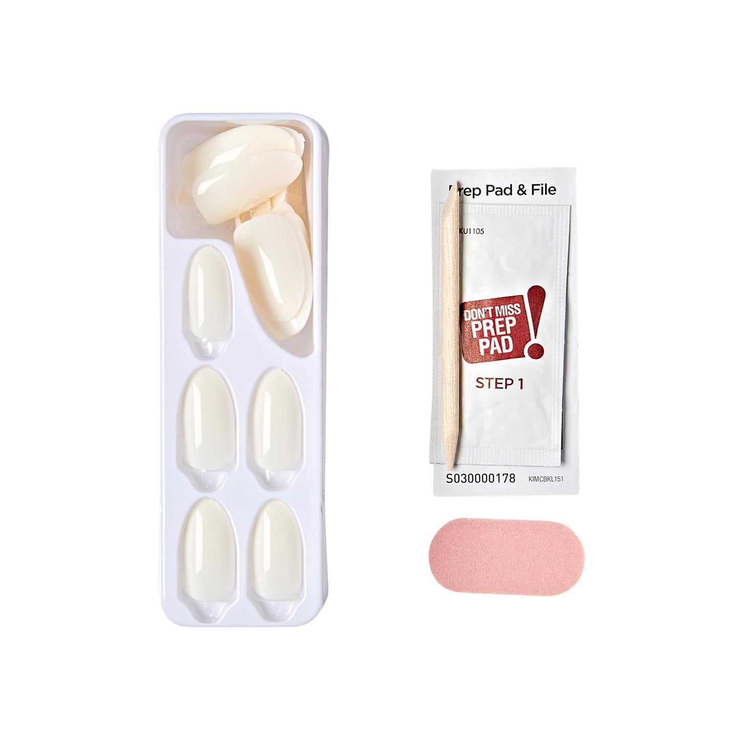 KISS imPRESS Color Press-On Manicure Fake Nails, Ballroom - Short & Square, Solid White, Ready To Wear, Chip Proof, Smudge Proof, No Dry Time, Mini File & More | 30 Count