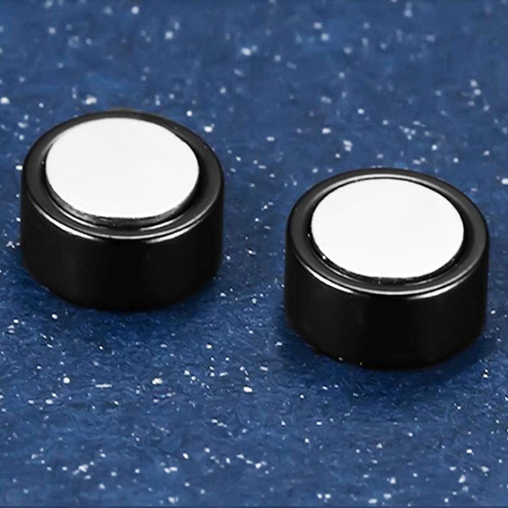 6 Pairs 9MM Non Piercing Cip on Hoop Earrings 8MM Magnetic Fake Gauges Earrings Studs