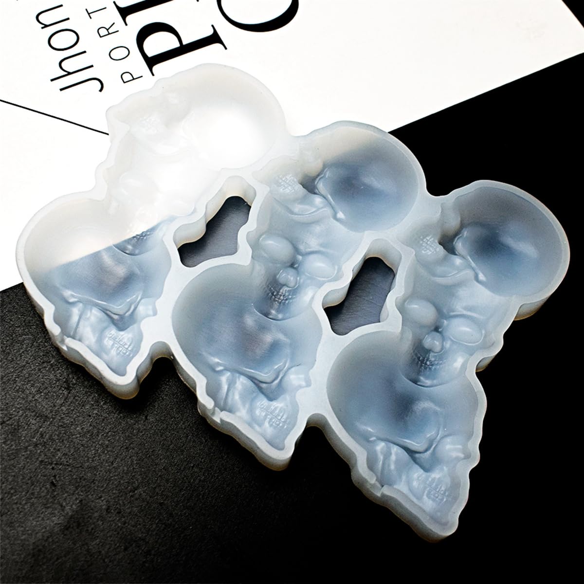 mostsom Skull Head Shape Silicone Lollipop Molds Easter Skull Chocolate Candy Cheese Mould Cake Decorating Tools 2PCS (F_Skull Head)