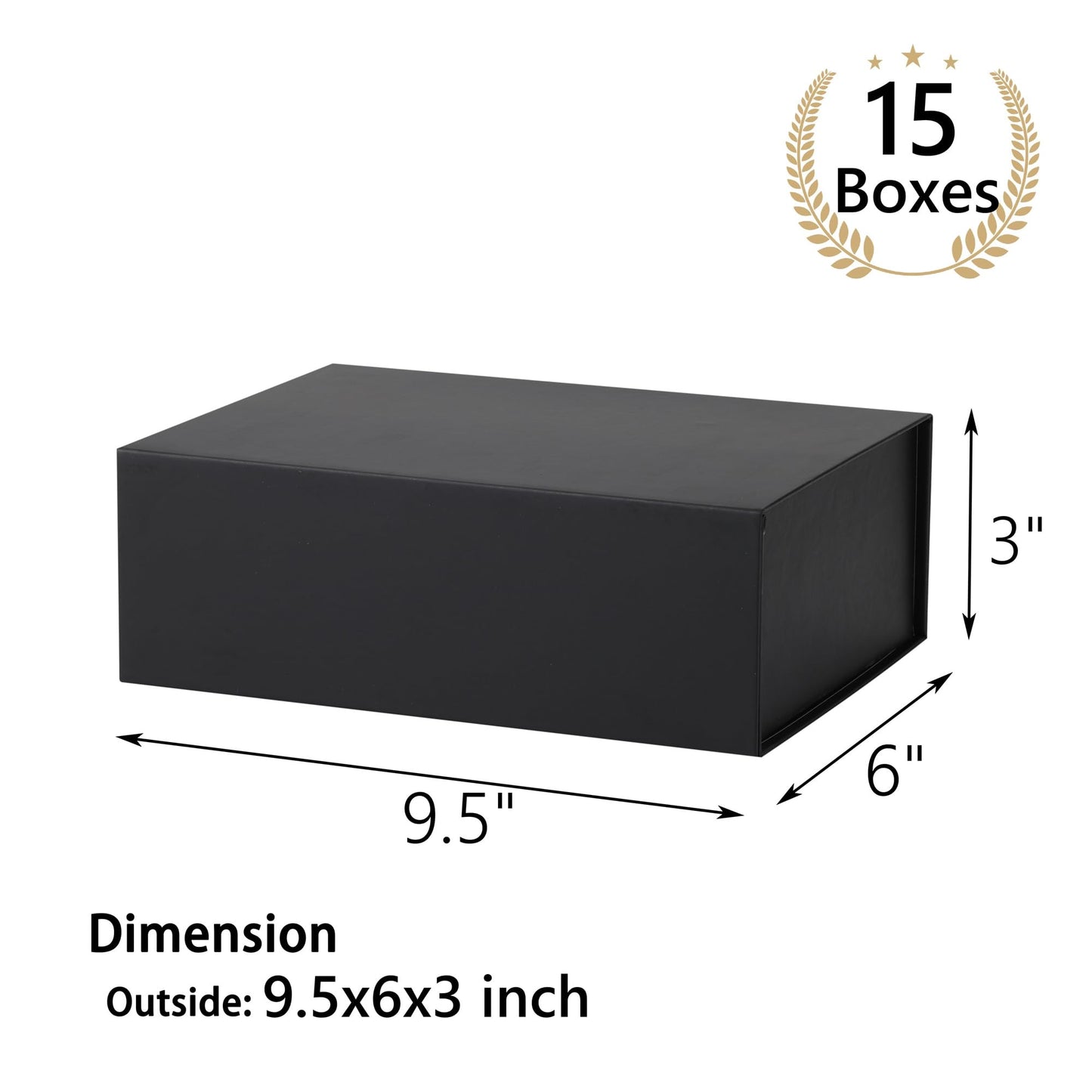 MUMUPACK 15 Pack Magnetic Gift Box With Lid 9.5x6x3,Black Gift Boxes Bulk,Luxury Bridesmaid Proposal Box,Small Magnetic Closure Box Boxes For Presents,Wedding,Business