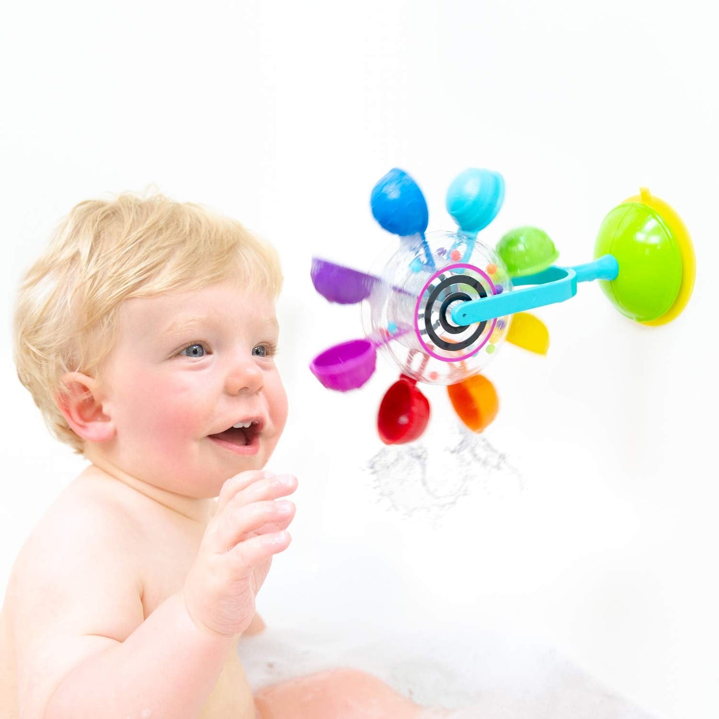 Sassy Whirling Waterfall Suction Stem Toy for Bathtime Fun & Learning, Multicolor