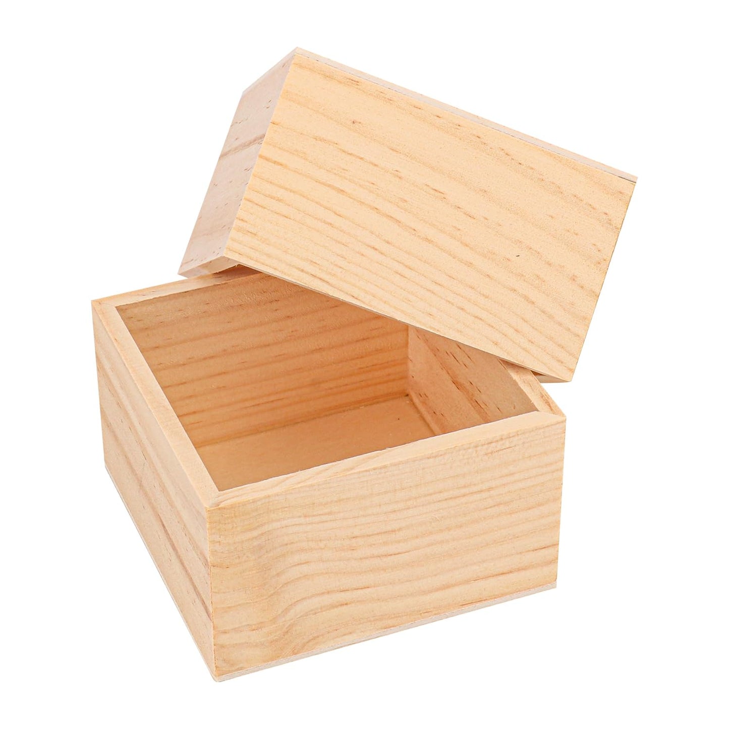 Geytetqi 21 Pack Wooden Box, 4 x 4 Inch Unfinished Small Square Wood Organizer Storage Boxes, Rustic Wooden Box, small wooden crates, Ideal for Crafts and Decoration Succulents
