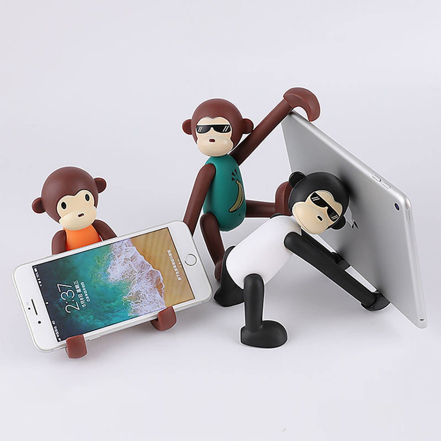 ROCAMI Cute Desk Accessory, Funny Desk Decor - Adjustable Phone Holder for Smartphones & Tablets (Green)