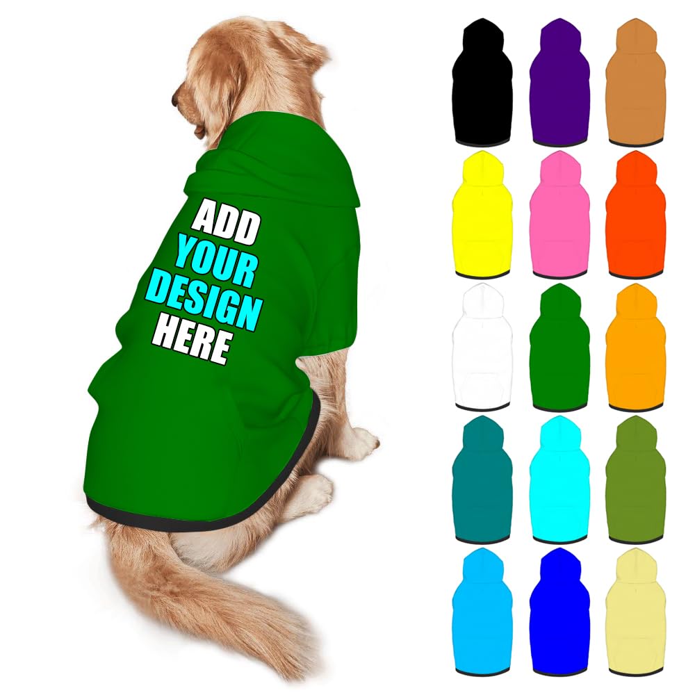 Mynvzrk Custom Dog Clothes with Photo Name Logo Personalized Dog Sweaters for Small Medium Large Dogs Breathable Warm, Navy, XL