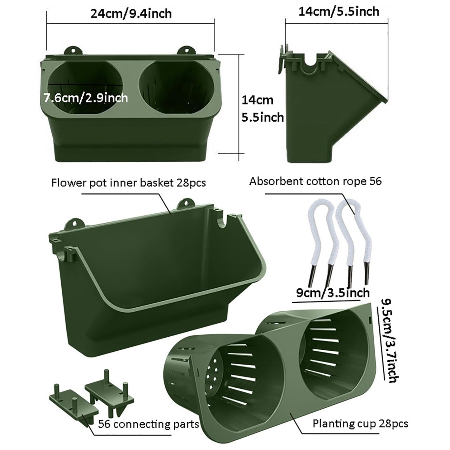 Vertical Wall Planter - Stacking Outdoor & Indoor Self-Watering Planters, Wall-Mounted Hanging Plant Holder for Herbs, Flowers & Garden Decor - Space-Saving Greenery Solution