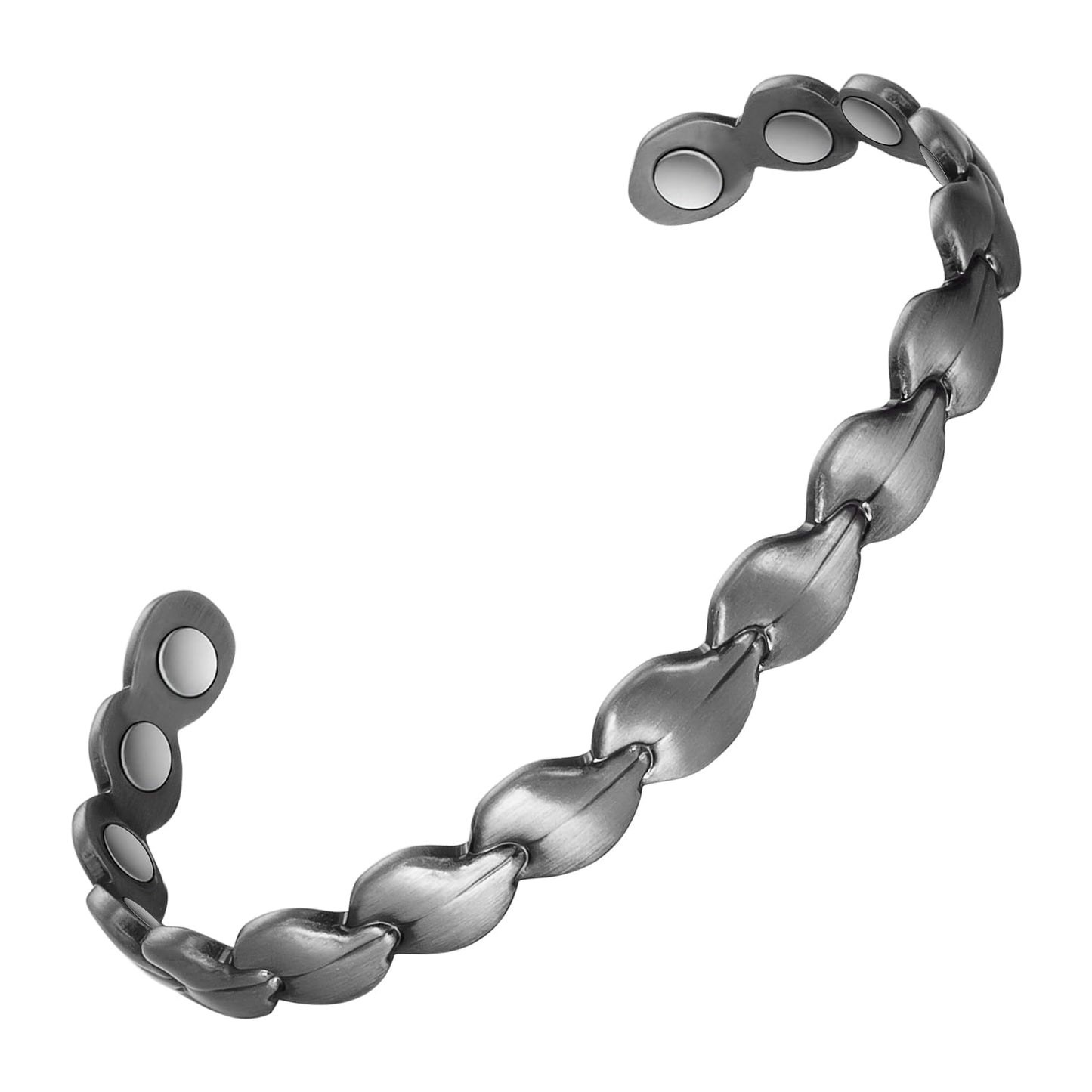 EnerCoppeX Copper Magnetic Bracelet for Women - 99.99% Pure Copper Cuff with 3500 Gauss Healing Magnets (Silver)