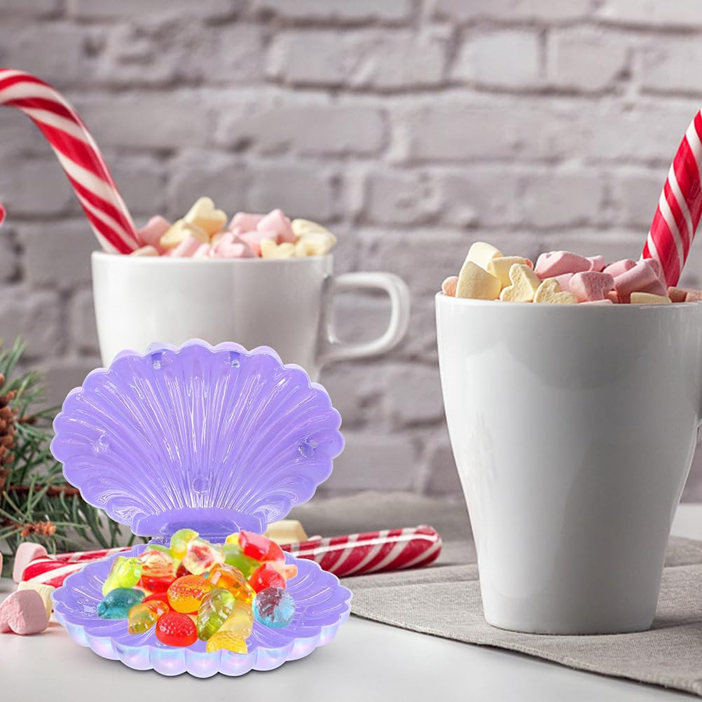 20pcs Sea Shells Candy Boxes Party Favor Containers Clam Treat Holders Plastic Chocolate Jar for Wedding Birthday Shower Decorations Supplies