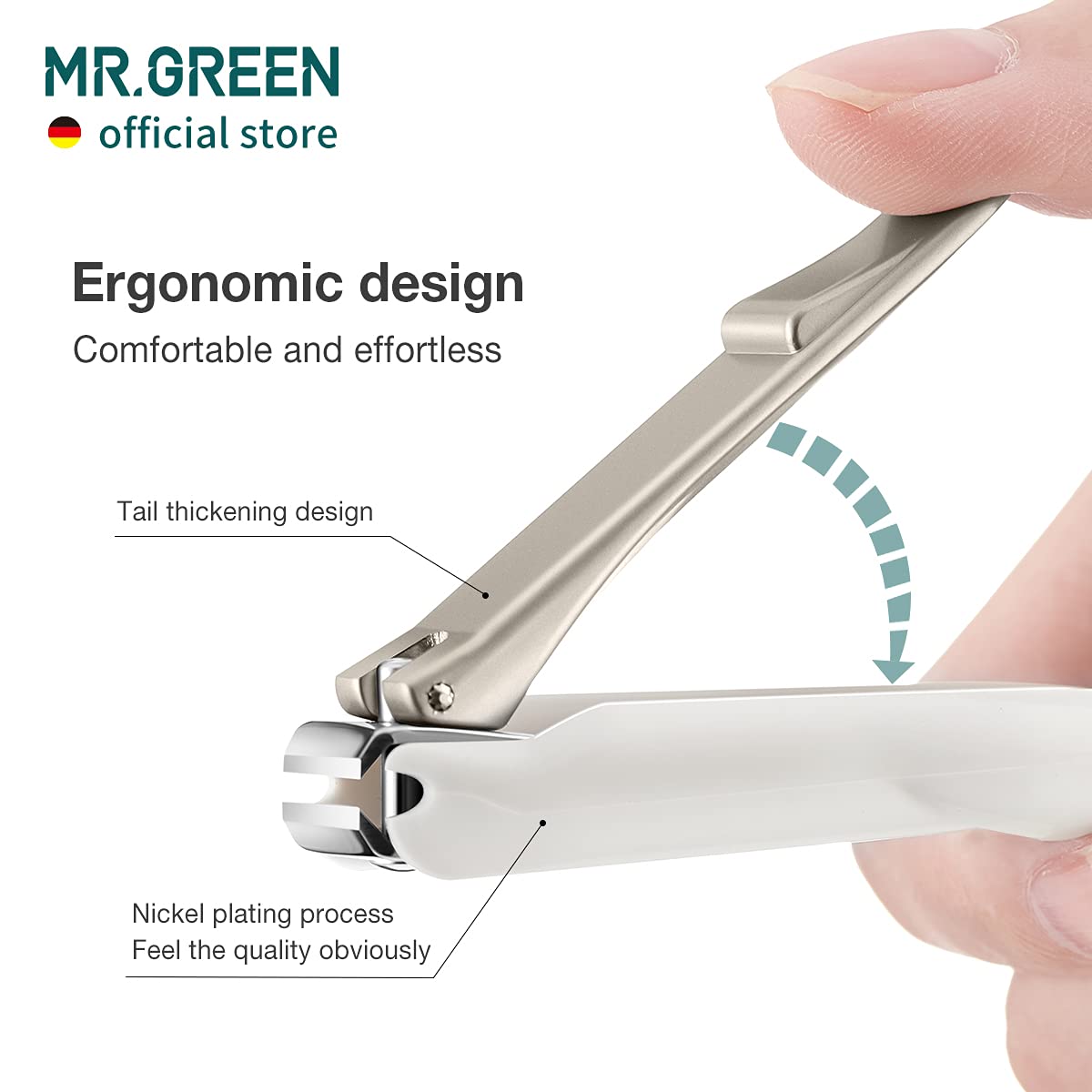 MR.GREEN Nail Clippers Anti Splash Fingernail Cutter Stainless Steel Manicure Tools Nail Scissors Detachable Design Nail Trimmer (Large)