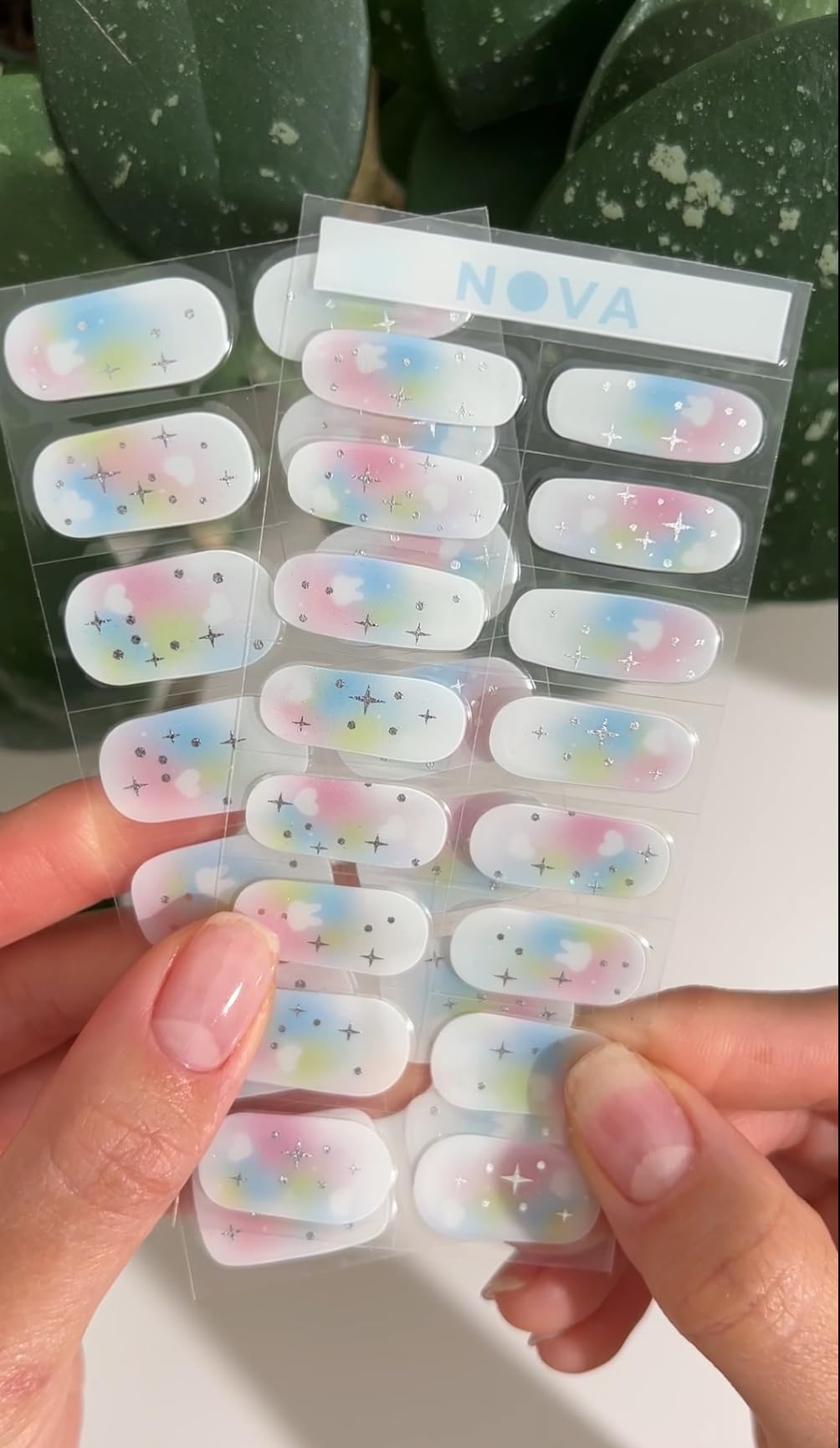 Nova Nails Semi Cured Gel Nail Strips (Cosmic Confetti)