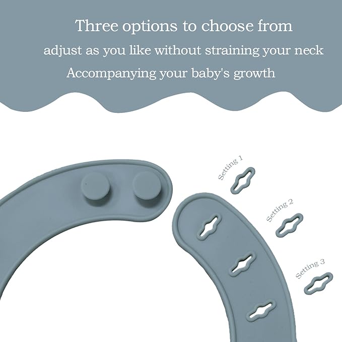 Silicone Baby Bibs – Adjustable, Soft, Waterproof & Durable, with Large Food-Catching Pocket, Feeding-Friendly
