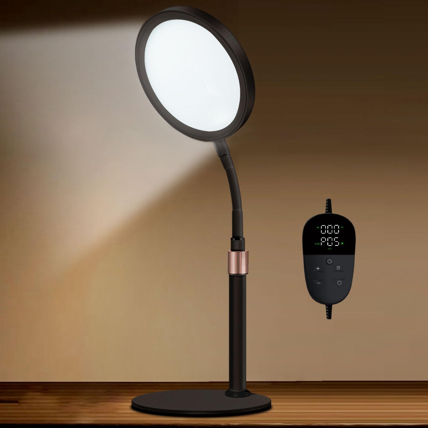 Sozapooty Light Therapy Lamp, UV-Free 10000 Lux Light Therapy Desk Lamp with 360° Gooseneck & 9 Brightness Happy Therapy Light for Lift Mood