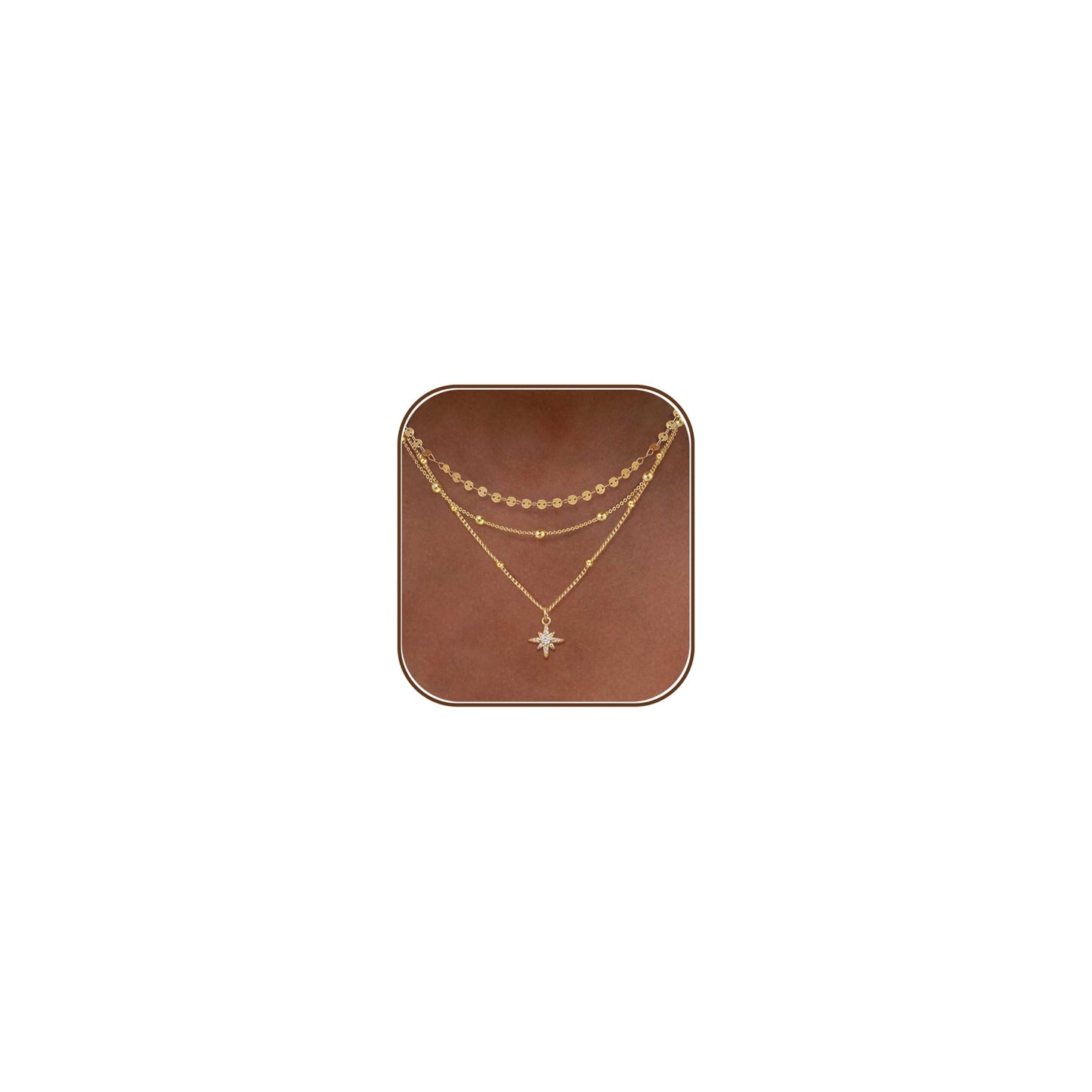 XIXINI Layered Necklaces for Women, Dainty Gold Necklace Stack 14k Gold Plated Layering Coin Star Pendant Necklace Simple Statement Layered Gold Necklaces for Women Trendy Fashion Gold Jewelry Sets
