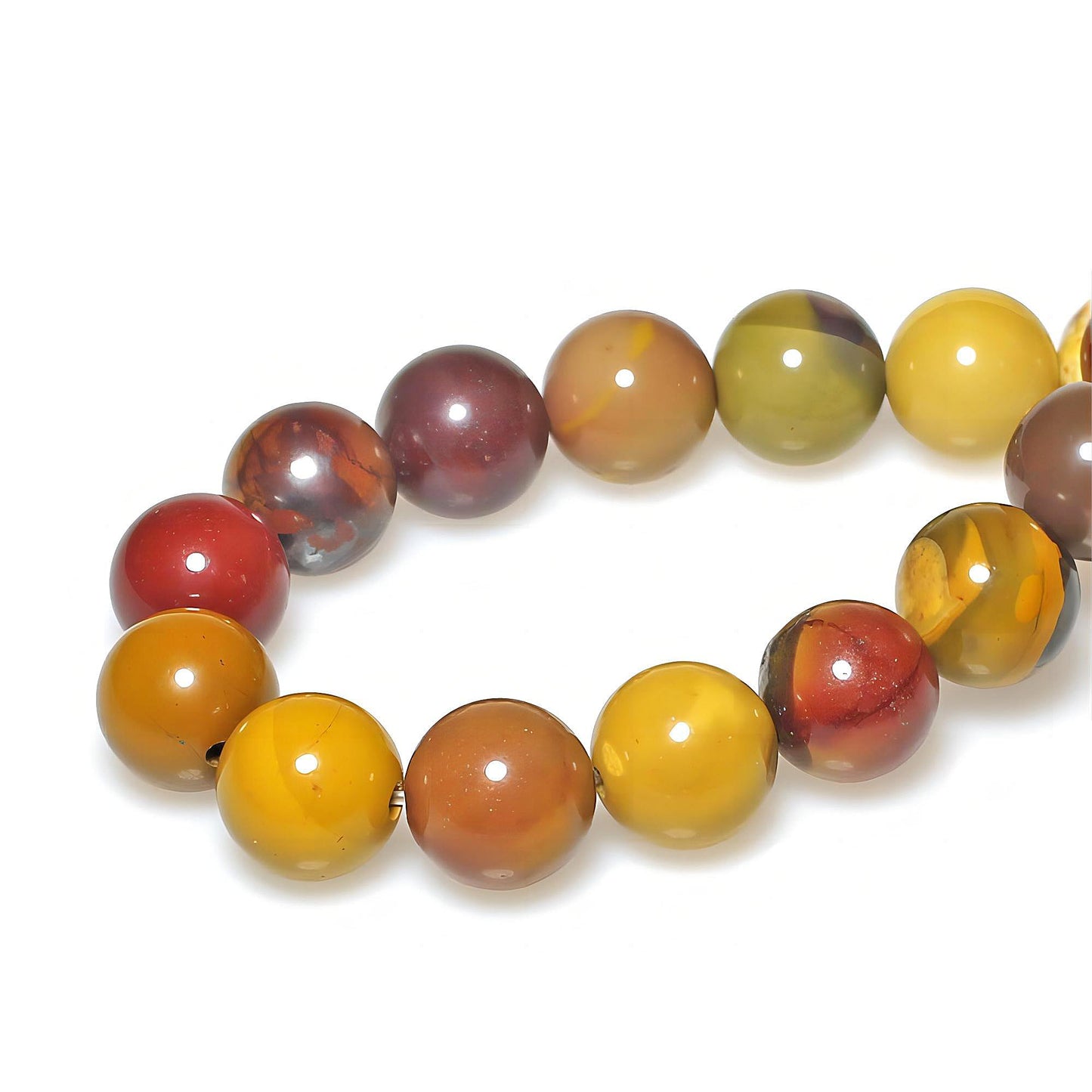 MJDCB Natural Stone Beads Moonkaite Jasper Egg Huangshi Round Loose Beads for Jewelry Making DIY Bracelet Necklace (6mm)