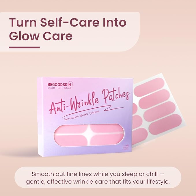 Anti-Wrinkle Patches, BEGOODSKIN, Face Lift Tape, Smile Line, Forehead& Under Eyes Wrinkle Patches, Wrinkle-Reducing for Skin, Overnight Smoothing& Tightening, Wrinkle Treament Remover, 128Patches