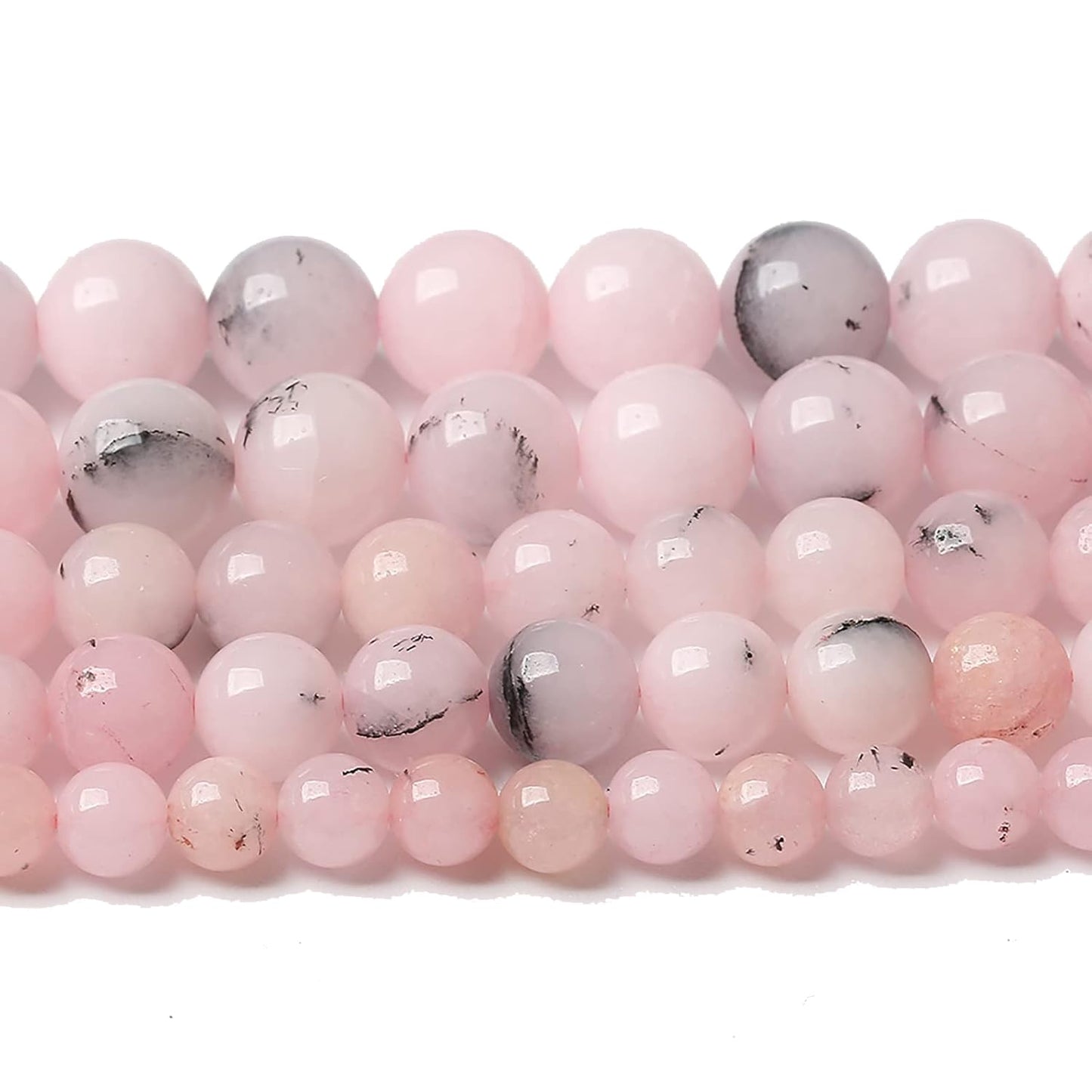 90pcs 4mm Natural Pink Opal Jades Stone Beads Round Loose Spacer Beads for Jewelry Making DIY Bracelets Crystal Energy Healing Power Stone (4mm, Pink Opal Stone)