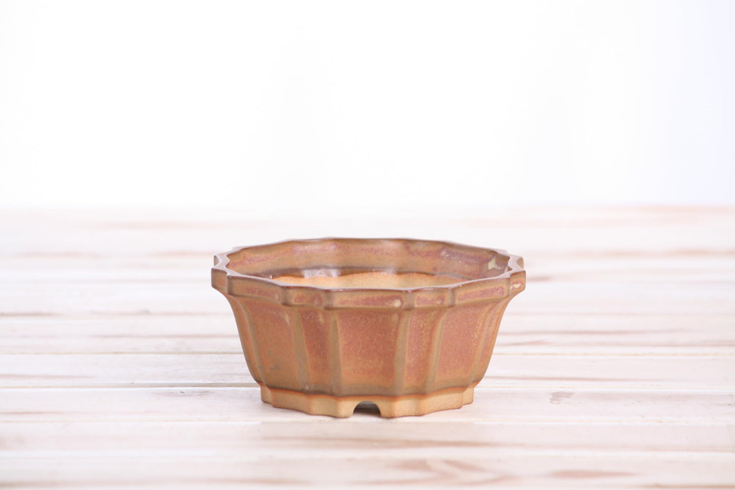 Willow Bonsai Ceramics Flower Design Bonsai Pot, 4.5inch Diameter, Plant Container, Succulant Pot, High Fired Ceramic Stoneware, Frost Proof, Handmade (Deep Stone)