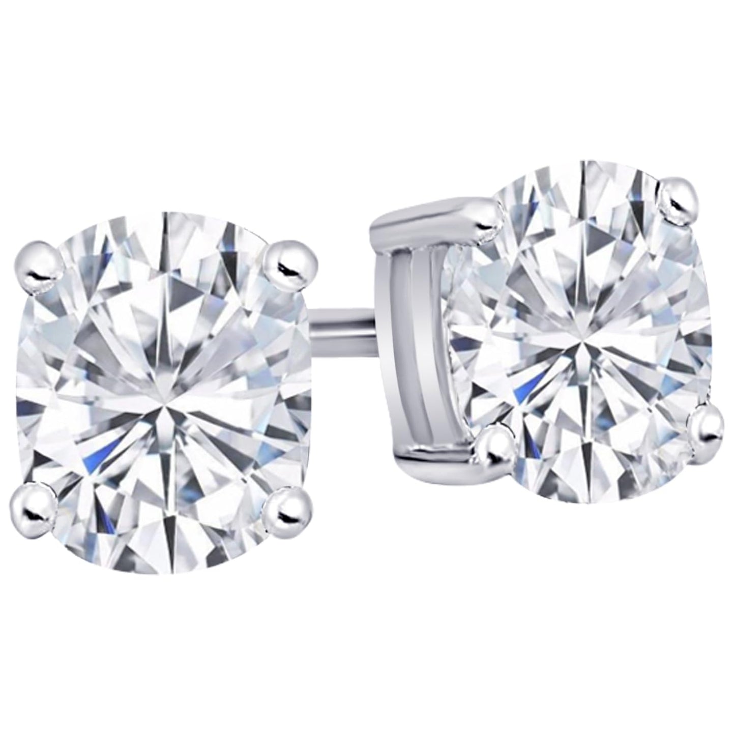 Platinum 0.5 Carat Cushion Shape LAB GROWN Diamond IGI Certified Stud Earrings for women 4 Prong Push Back (E/F Color VS2/SI1 CLARITY)