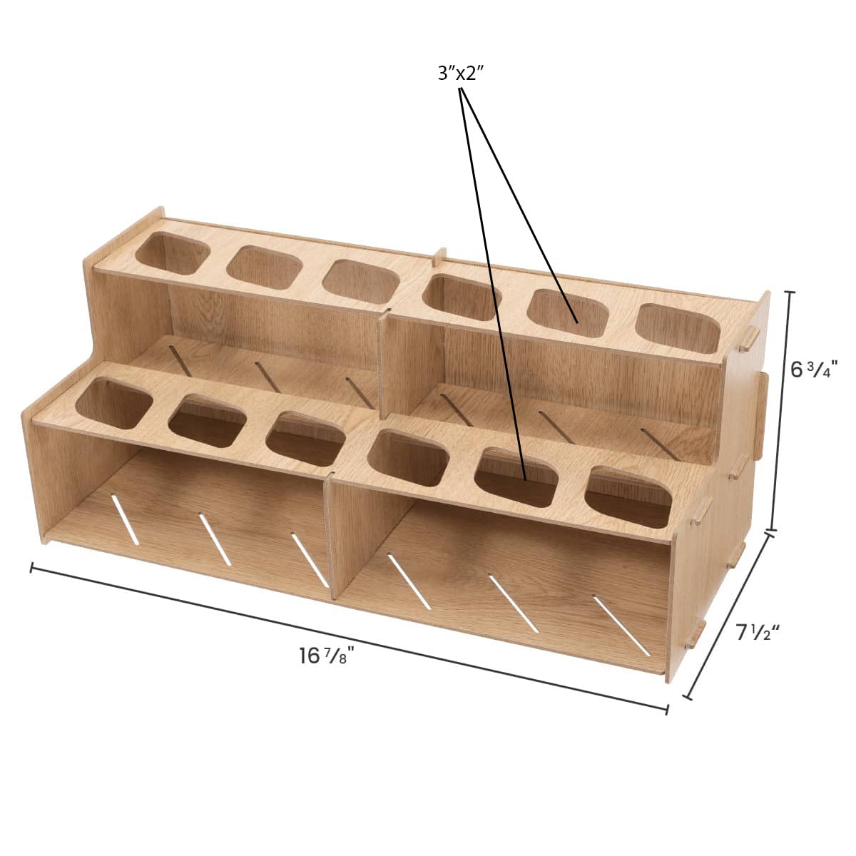 Mezzo Artist Paint and Brush Rack - Wood Grain Laminate Multi Layer Desk Stand Professional Storage Display Organizer for paintbrushes and Paint Tubes - Large Paint Tube Rack