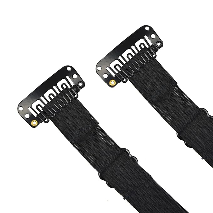4 Pcs Facelift Bands with Clips Invisible Face Stretching Lifting Strap Adjustable Elastic Band Face Slimming Band (18cm Black Single Bands)