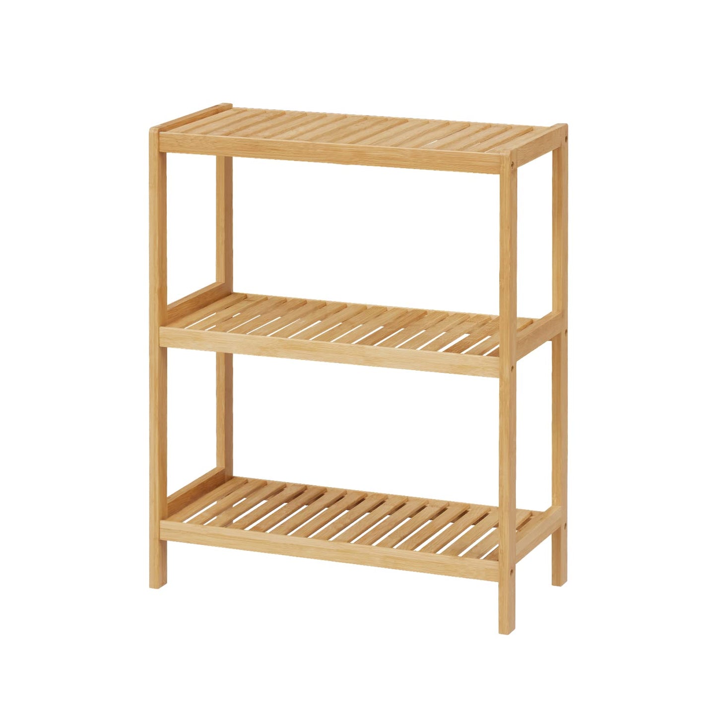 Elepude Bamboo Bathroom Shelf, Stand Utility Storage Shelf Multifunctional Bathroom Kitchen Living Room Holder Plant Flower Stand (3-Tier)