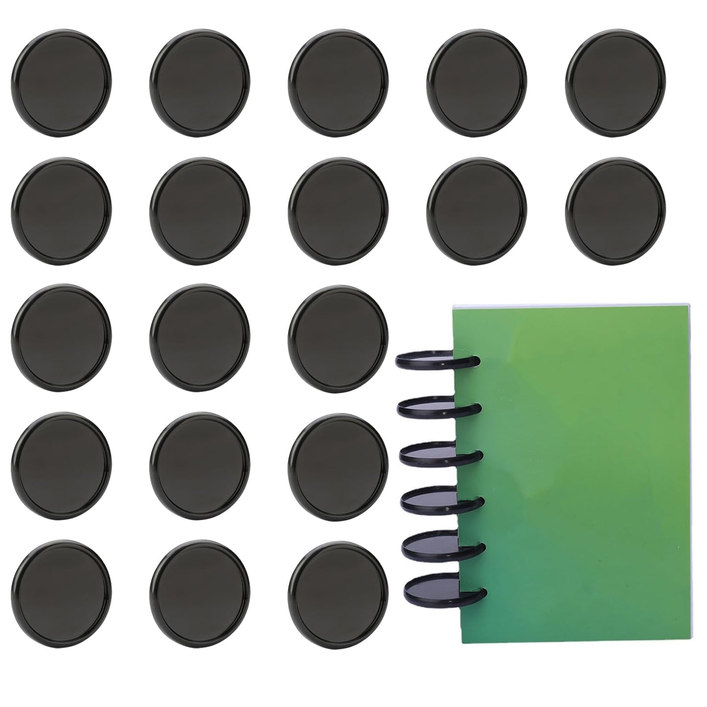 20 Pcs Discbound Disc 2 Inch Book Binding Discs, Black Expansion Discs Notebooks Planner Discs for DIY Notebooks and Planner Scrapbooking Supplies
