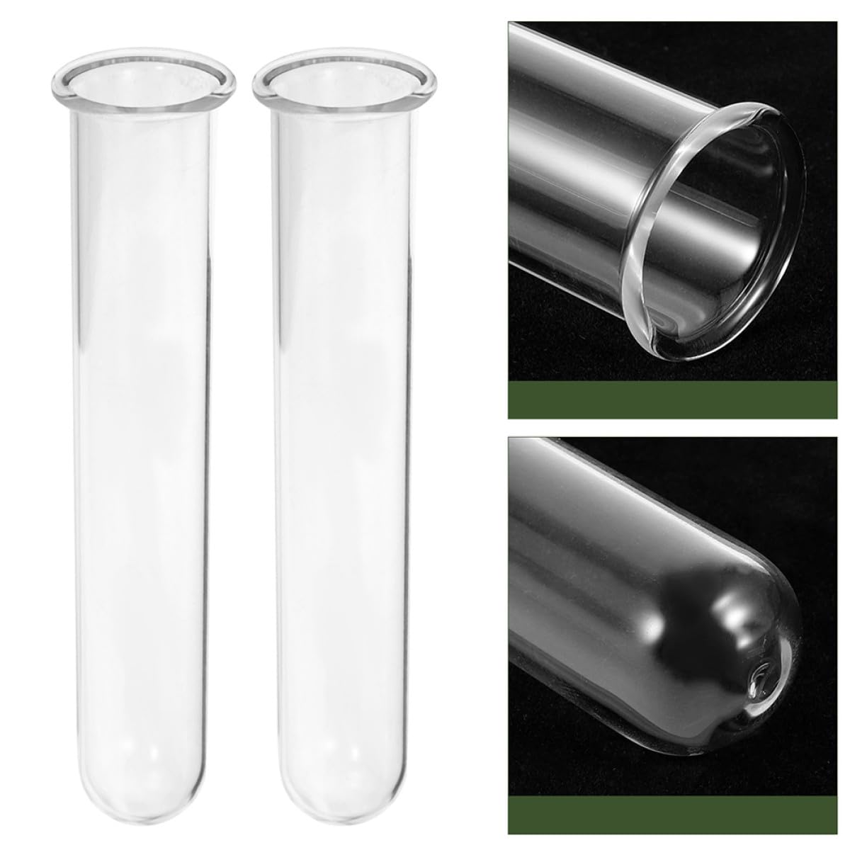 COOLHIYA 4Pcs Glass Test Tube Vases 2.5X18Cm Hydroponic Plant Holder Decorative Desktop Glass Planter Vase for Propagation and Small Terrariums