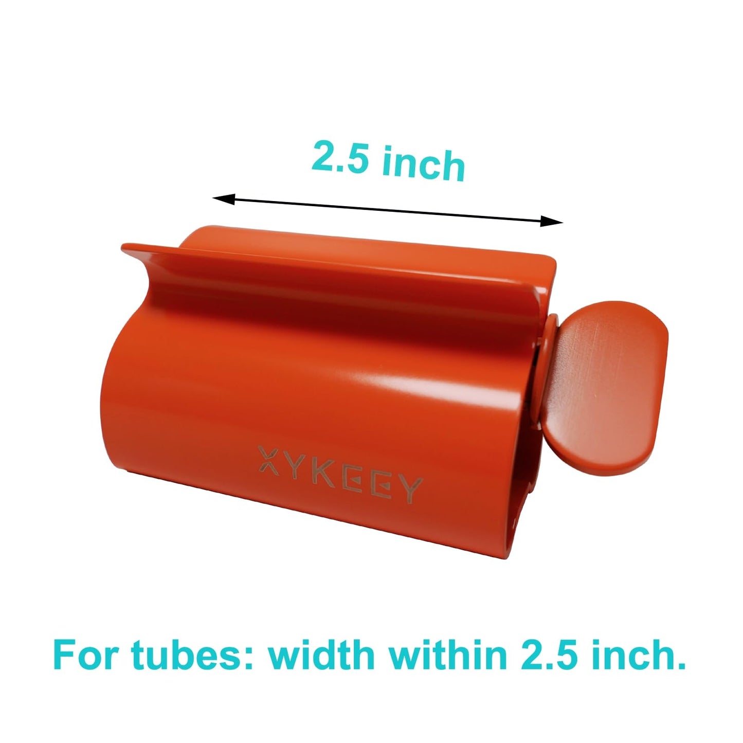XYKEEY Set of 2 Toothpaste Squeezer Rollers, Metal Toothpaste Tube Wringer Seat Holder Stand (Orange)