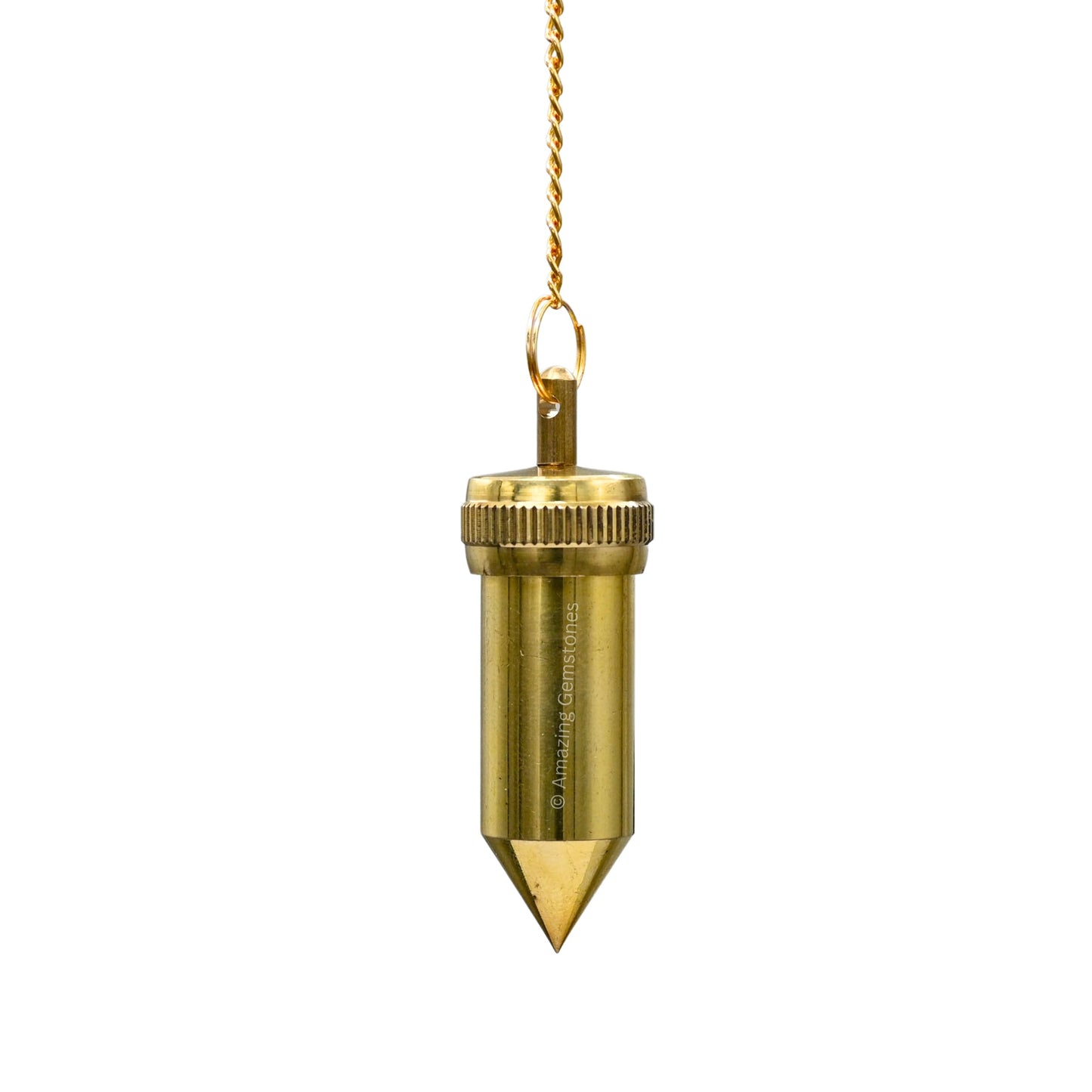 Amazing Gemstone Healing Metal Pendulums for Divination, Gold 3 Piece Open Chamber Pointed Bullet Steel Copper Pendulum High Energy Pendulo de Bronce Pendulos de Mesa MP75