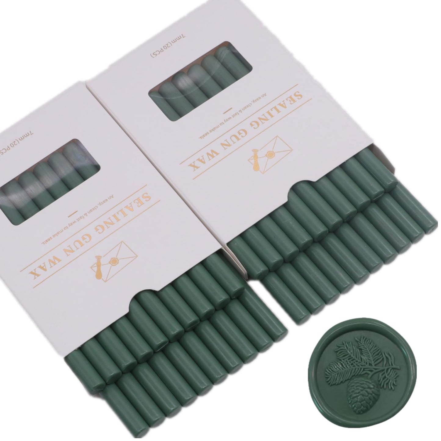 40 Pcs Glue Gun Sealing Wax Sticks for Wax Seal Stamp, Olive Green Sealing Glue Gun Sealing Wax Sticks Mini Glue Stick, Great for Wedding Invitations,Christmas Gift (Olive Green)