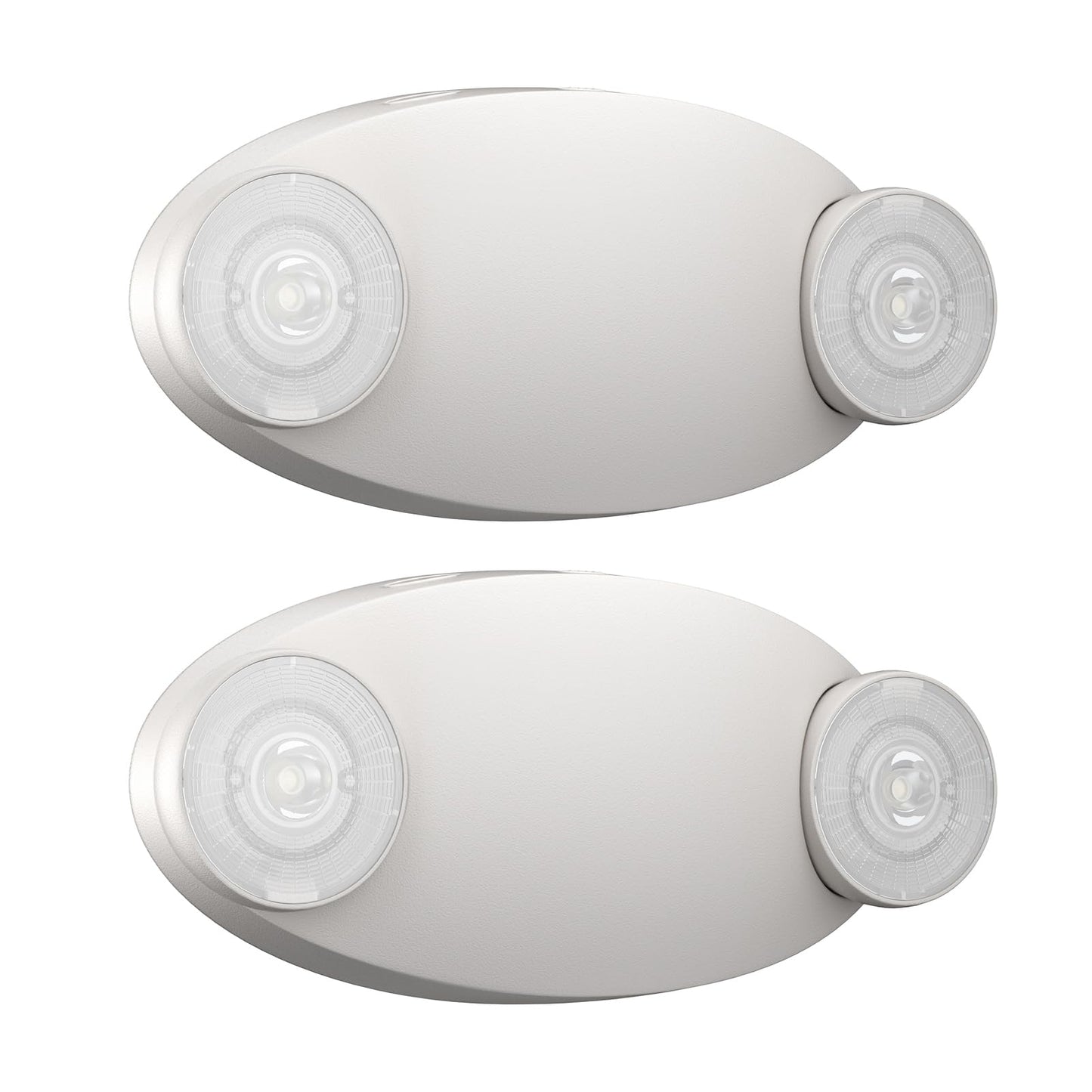 EXITLUX 2 Packs Emergency Lights for Business, Hard Wired, LED Emergency Lights with Battery Backup, 2 Heads Adjustable Commercial Exit Lighting Fixtures, UL 924 Certified, 120/277VC.