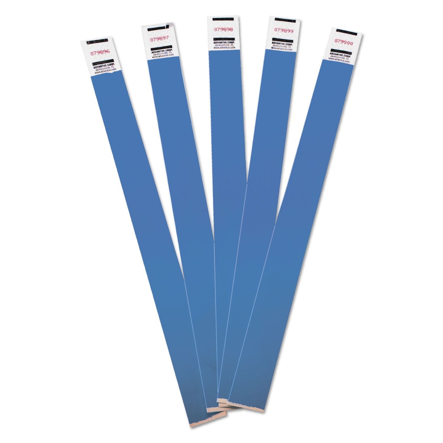 Crowd Management Wristbands, Sequentially Numbered, Blue, 100/Pack