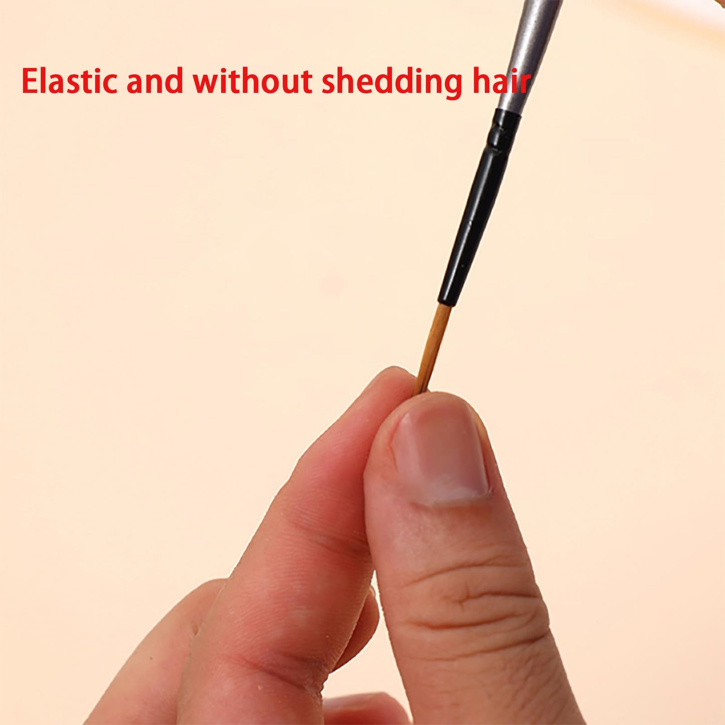 Nail Art Brush Set, Red Handle with Black Ferrule, Fine Tip Detail Brushes for Nail Design and Decoration 3 PACK