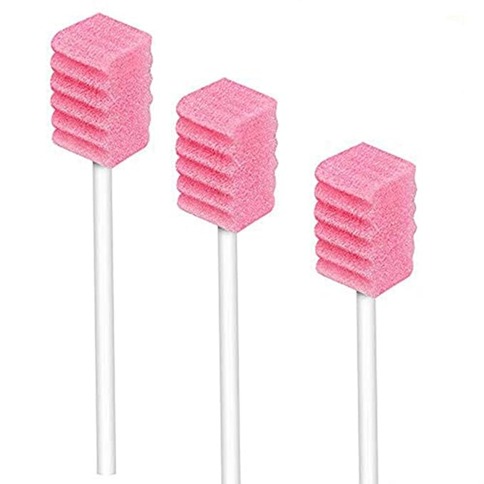 (50 Pack) Disposable Oral Swabs, Sterile Dental Sponge Swabsticks Unflavored for Mouth or Gum Cleaning
