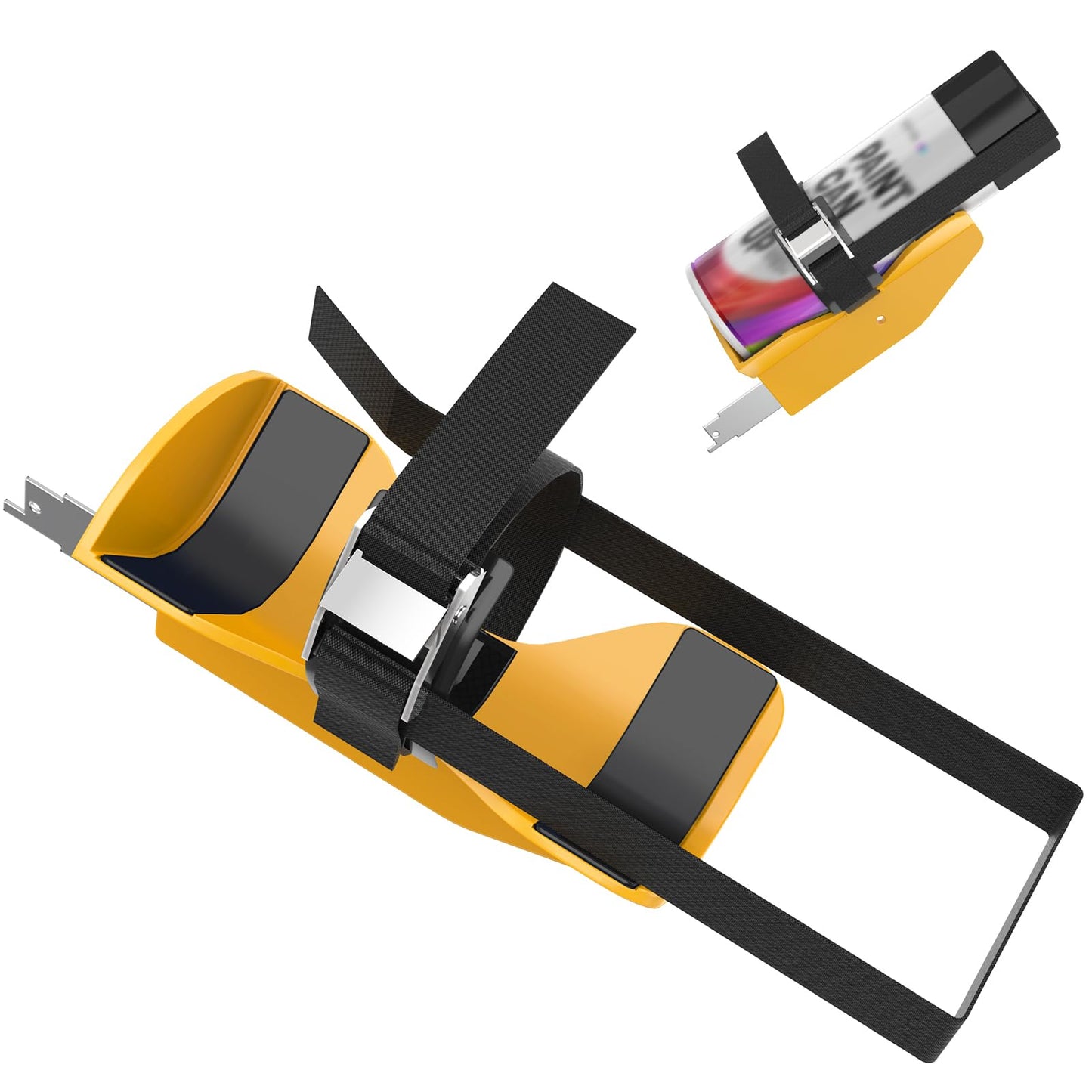 Deerchirp Paint Shaker for Reciprocating Saw, Spray Can Mixer Attachment with Shock Pads and Anti-Slip Strap, Fits 2"-4" Cans (Orange)