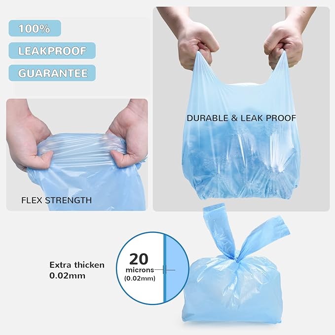 Bilibara Cat Litter Bags, 120 Count, Ultra Thick, Scented, Leak-Proof, Disposable, 15 Liters Capacity