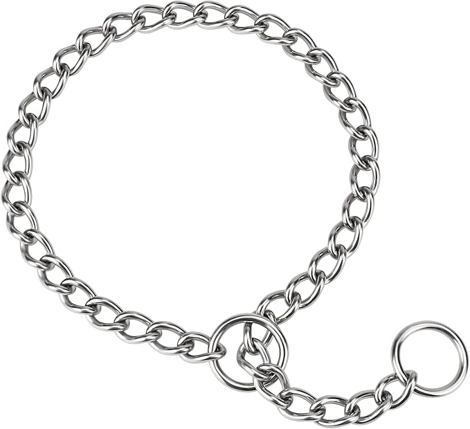 TagME Chain Choke Collar for Dogs, No Pull Training for Small Dogs & Puppy