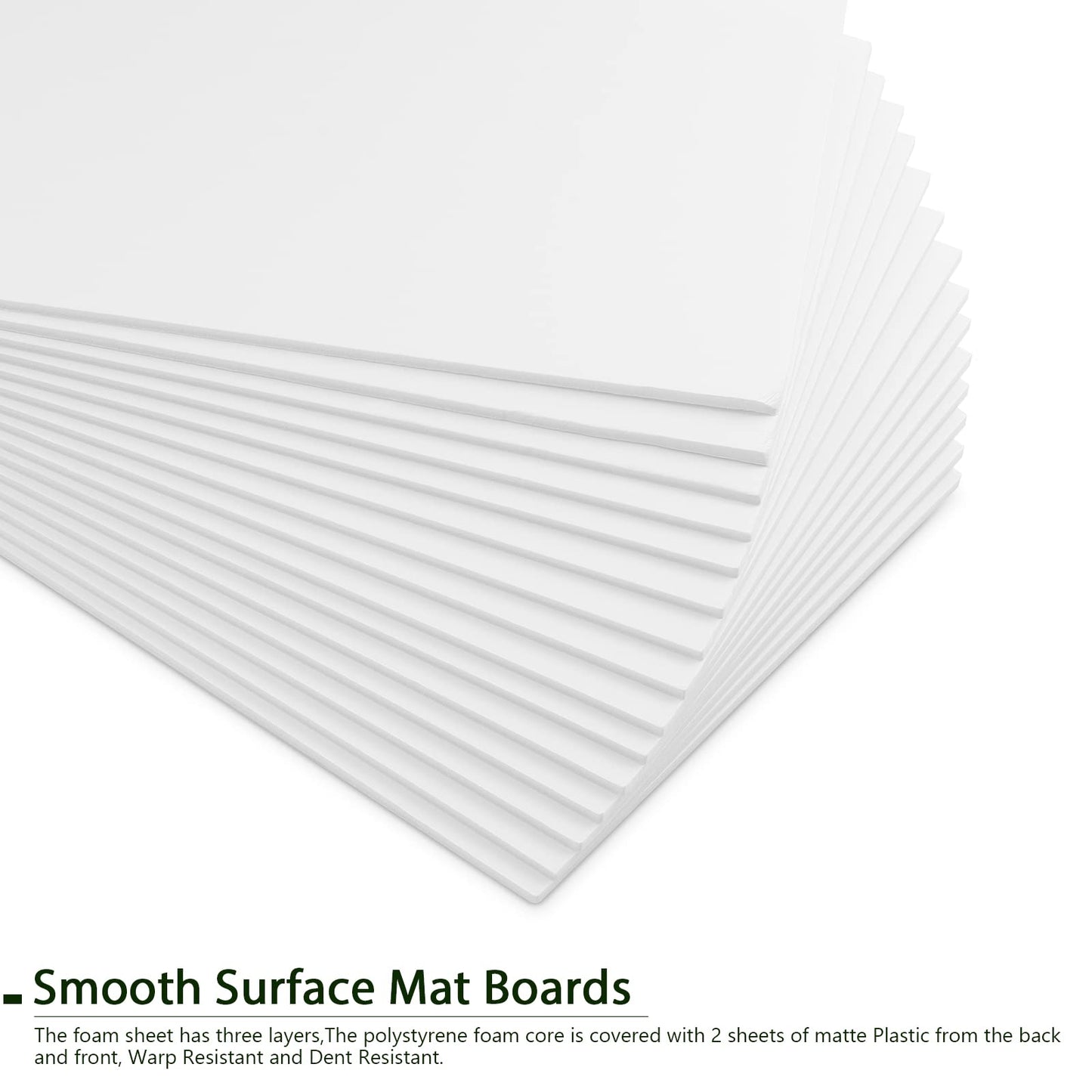 20 Pack White Foam Boards 12x16.5 inch, 3/16" Thick Foam Core Board for Projects, White Bulk Poster Board for Signboards, A3 Styrofoam Boards Sheets Perfect for Crafts, Art, Display