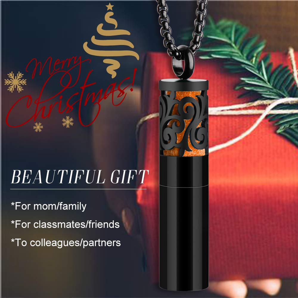 Maromalife Essential Oil Necklaces for Women/Men, Diffuser Necklace 316L Stainless Steel, Diffuser Pendant for Men with 10 Felt Pads, Aromatherapy Necklace Gift Set for Birthday, Christmas